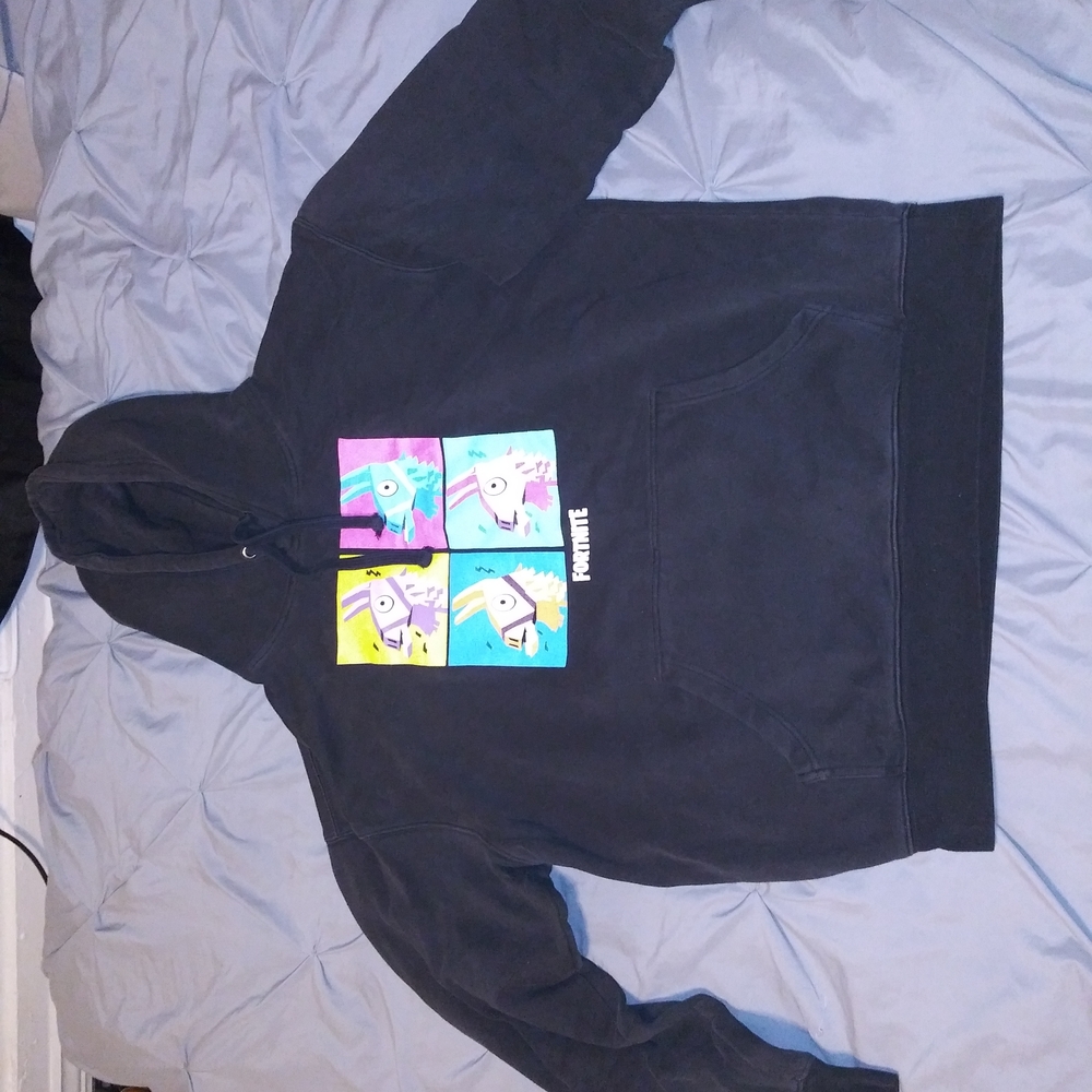 Fortnite Men's Black Loot Llama Logo Hoodie Sz XL RARE